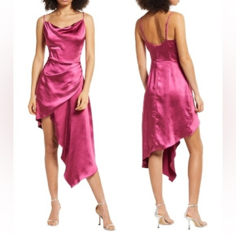 Elliatt Jacinda Dress Asymmetrical High Low Berry Pink NWT Size Small